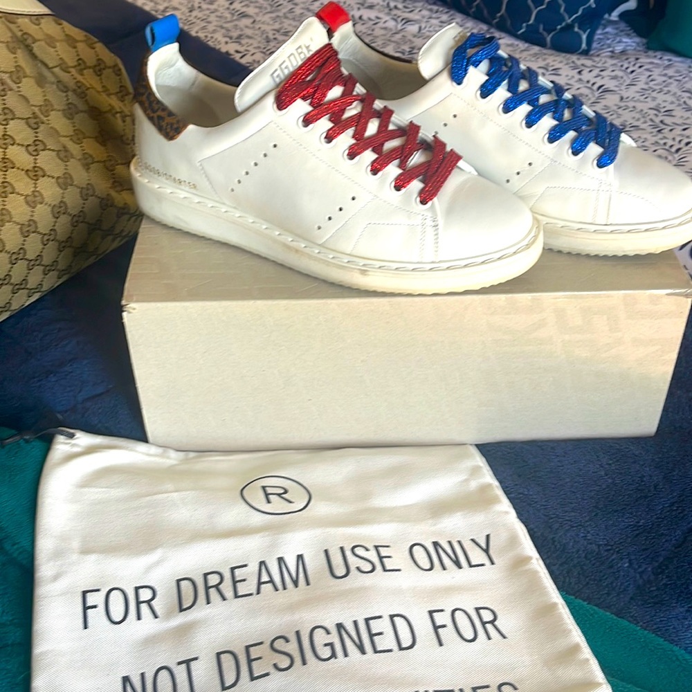 Golden Goose 💯 Authentic Sneakers-Red, Blue, White and Leopard.  EUC!